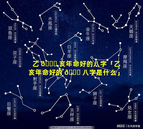 乙 🐝 亥年命好的八字「乙亥年命好的 🐒 八字是什么」